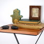 Hanah Home Wr037 Estantería Decorativa de Pared de Madera y Metal Nogal y Negro
